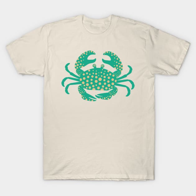 KING CRAB Coastal Ocean Undersea Beach Sea Crustacean Summer Green - UnBlink Studio by Jackie Tahara T-Shirt by UnBlink Studio by Jackie Tahara